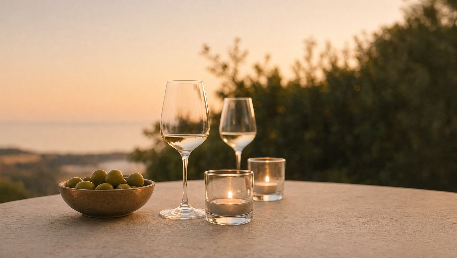 Aperitivo al tramonto sulla terrazza